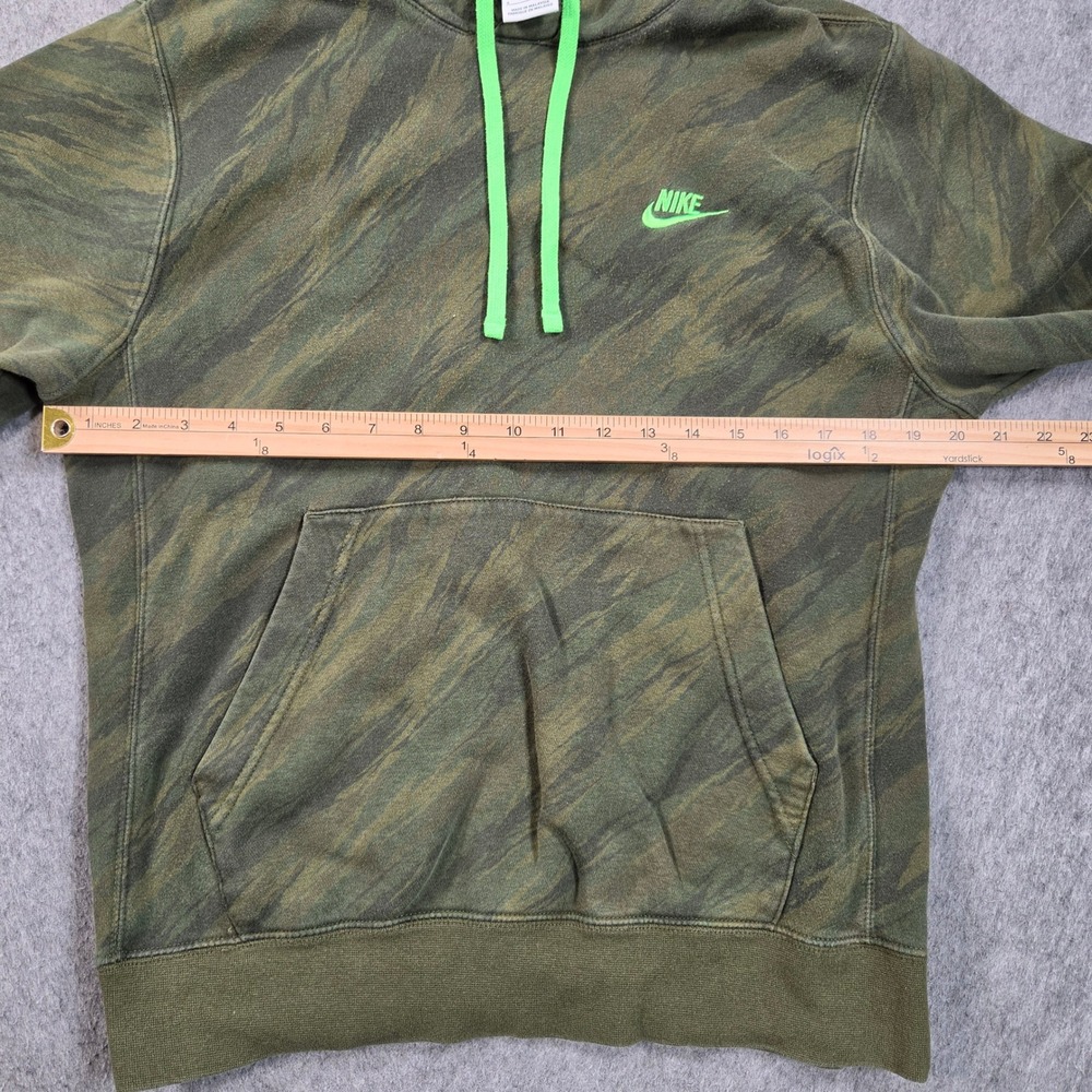 Nike Hoodie Mens Small Olive Green Camo Tiger Stripe Fleece Sweatshirt - Picture 6 of 9